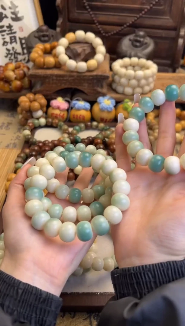 【闪购商品】菩提根/象牙果手串卡15.5蓝算盘珠手串直播间选