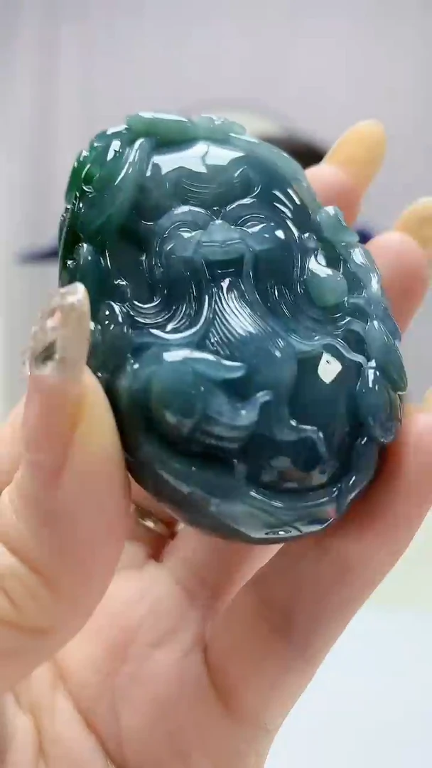 定制翡翠未镶嵌4902DD-毛货挂件64