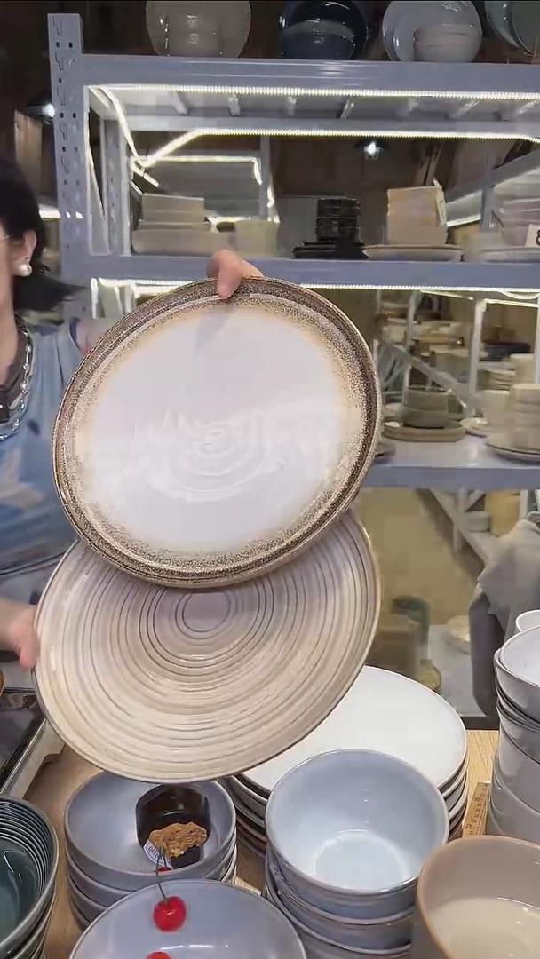 瓷221外贸尾货高温釉下彩陶瓷餐具默认微瑕