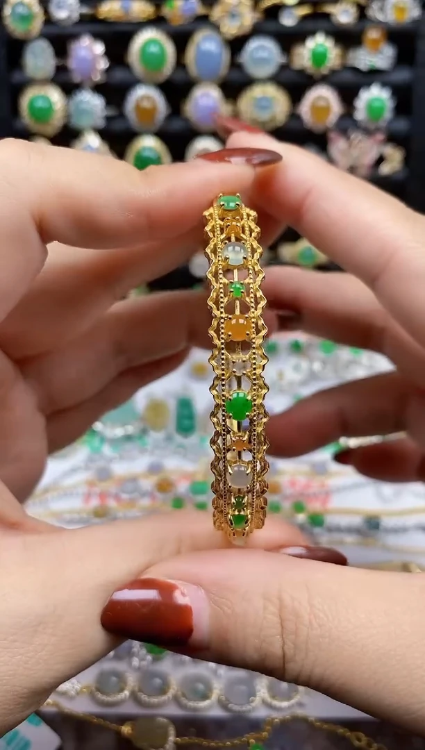 银S925镶嵌戒指翡翠8464