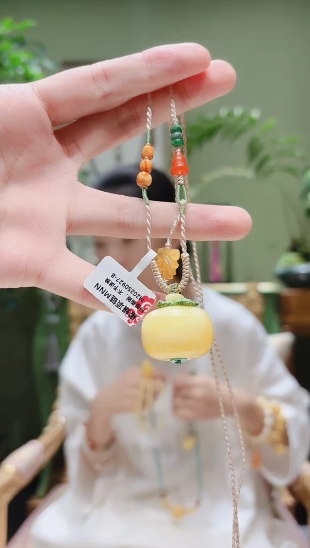 裸石蜜蜡未镶嵌蜜蜡绳编项链MNN0927-8多样性发货