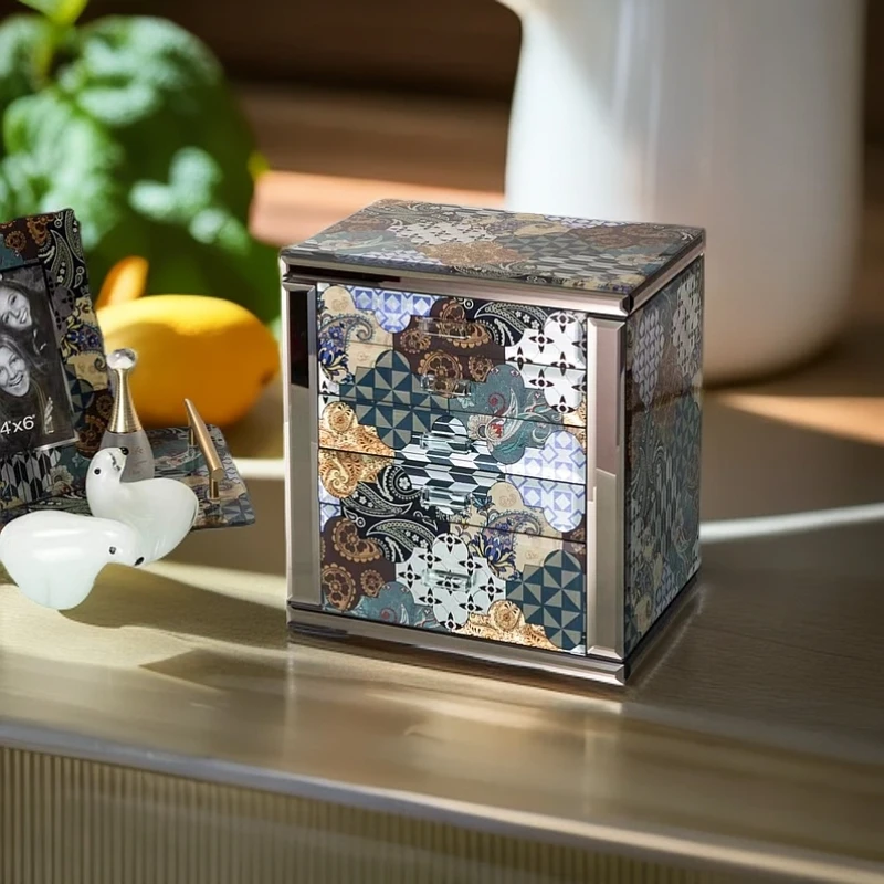 高档轻奢首饰盒卧室精美珠宝盒客厅简易收纳盒摆件珠宝盒3601