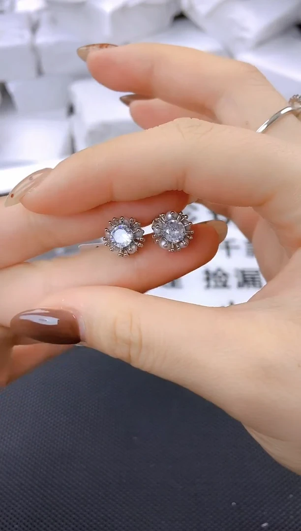 未镶嵌耳饰淡水珍珠ed1044