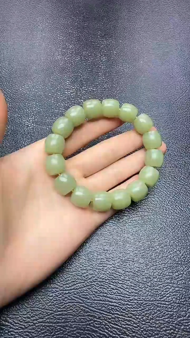 未镶嵌手串和田玉若羌正黄口卡14直切精品手串