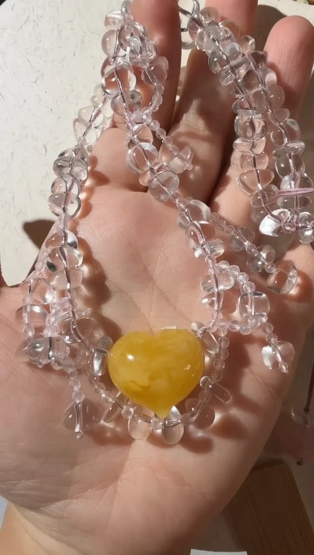 【闪购商品】蜜蜡项链未镶嵌蜜蜡爱心项链