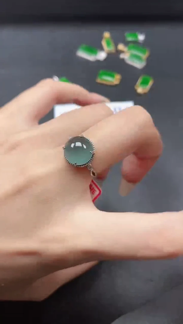 银S925镶嵌戒指翡翠51511