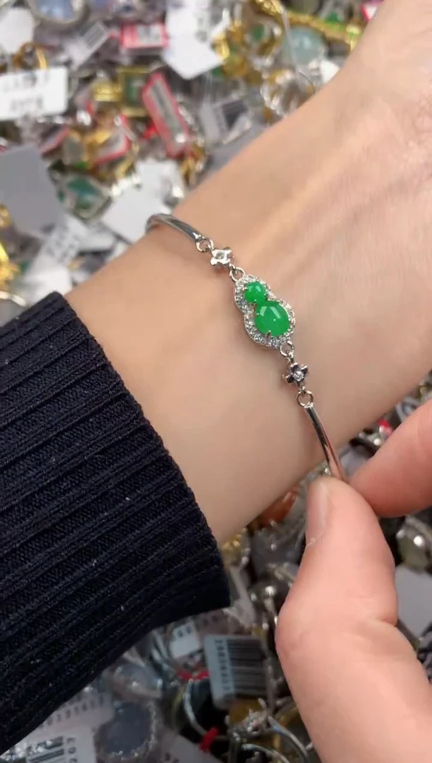 银S925镶嵌戒指翡翠777   2