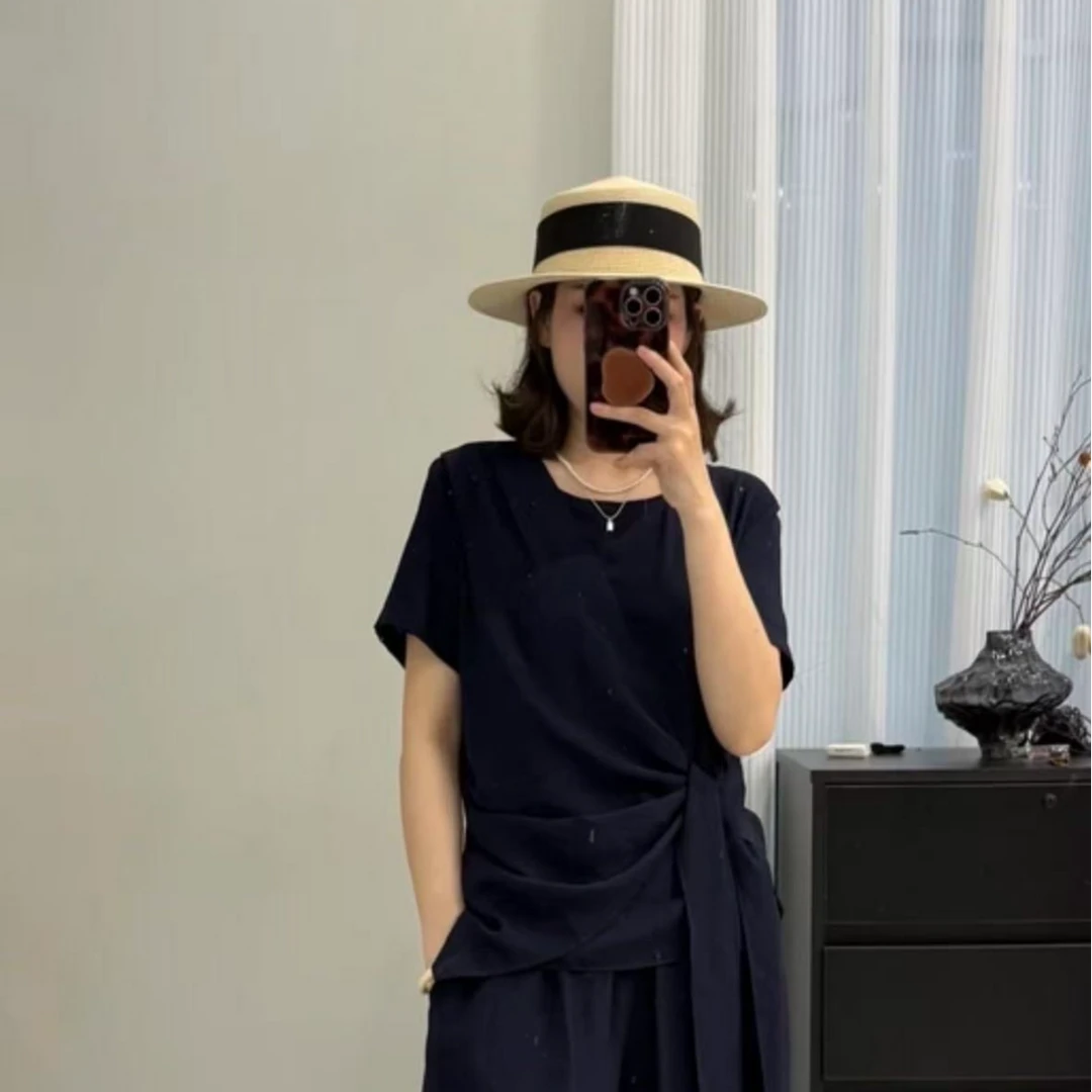 二哥二嫂【藏青两件套】夏季气质时尚两件套裙