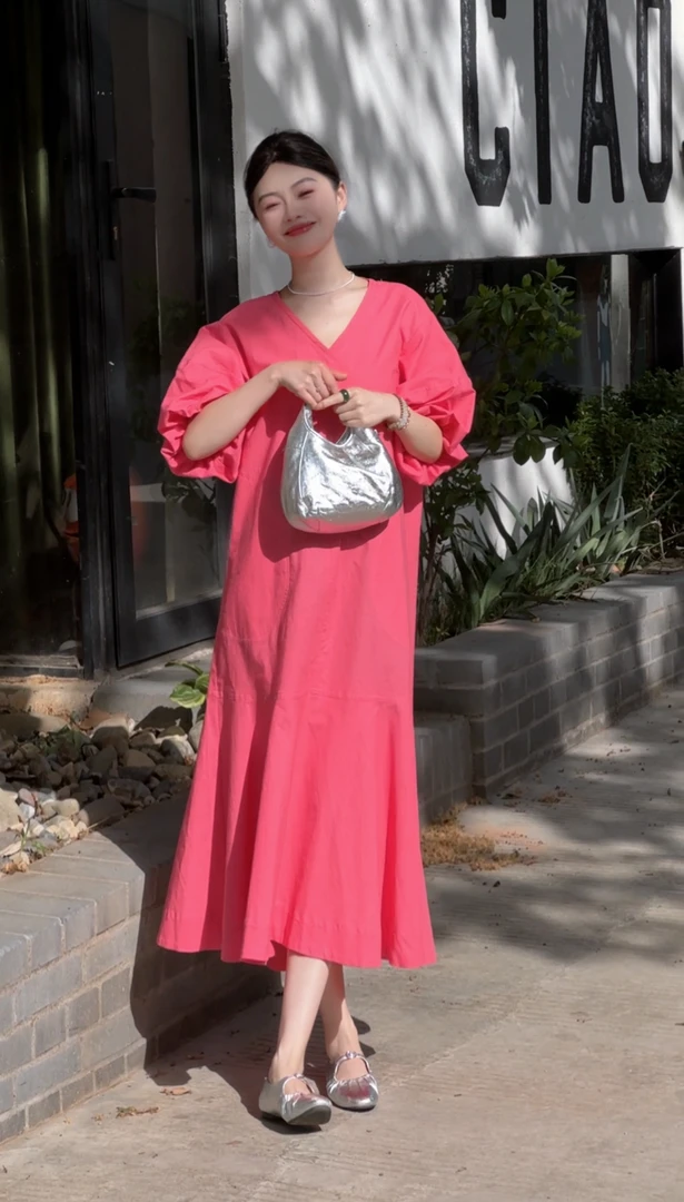 《缪斯女神》亚麻鱼尾裙夏季自留设计师高级连衣裙-- 4103