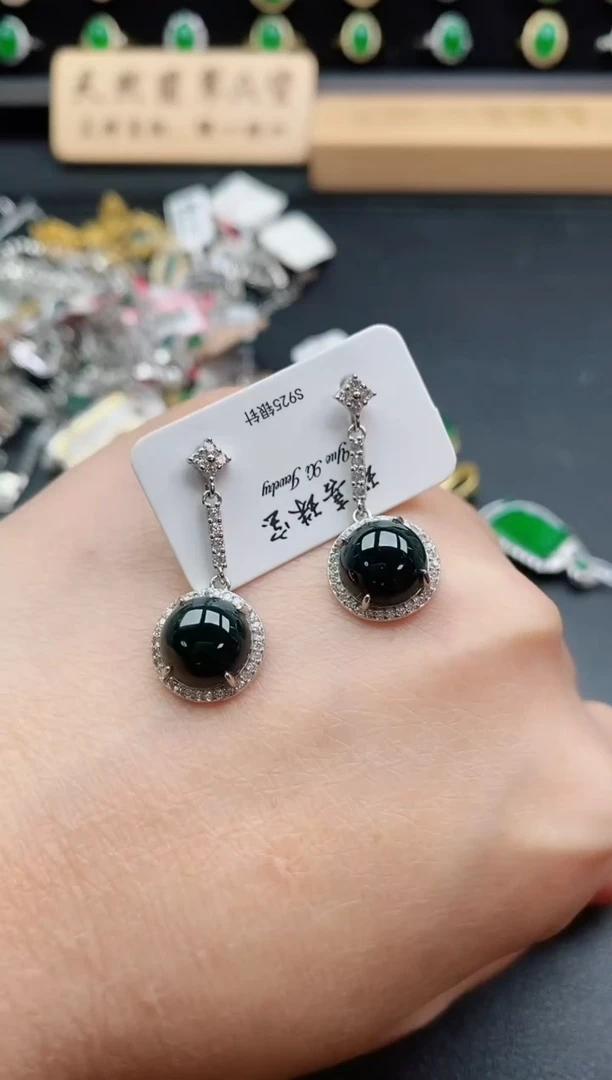 银S925镶嵌戒指翡翠1