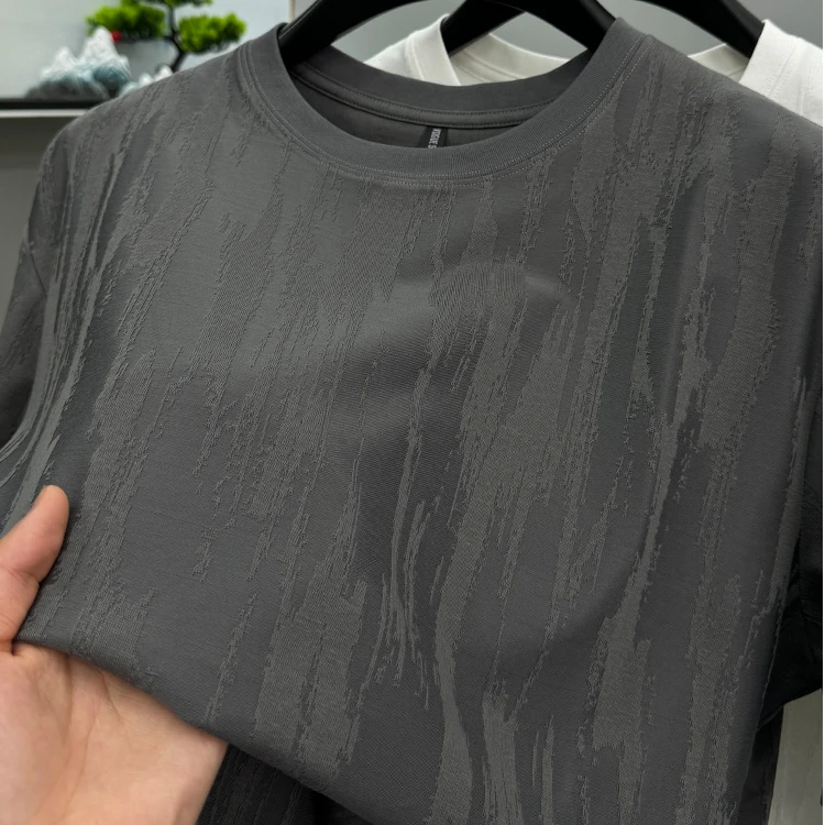 John Bunni重磅纯色短袖t恤男士夏季新款圆领休闲美式宽松上衣