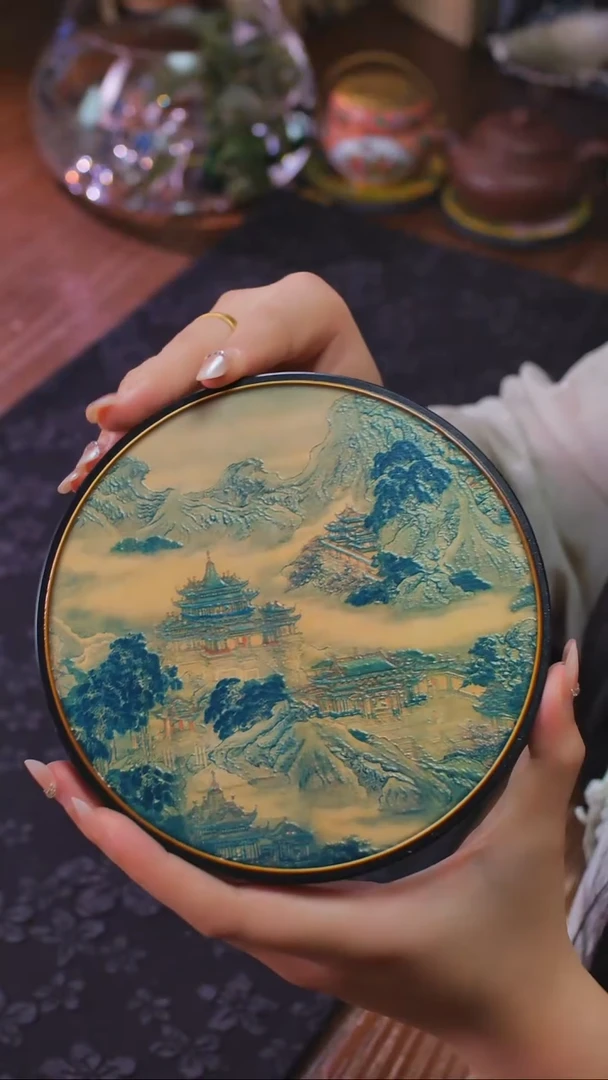 壹藏贰宝蓬莱仙境图案大垫子一片