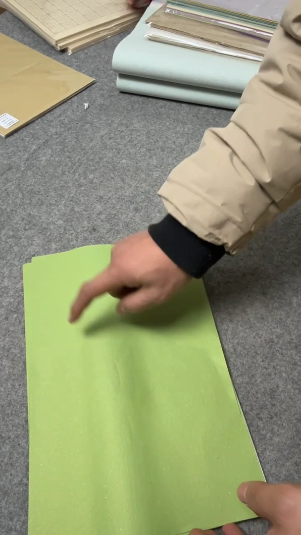 五色混纯手工搭幻彩罗纹笺22*33cm半生熟50张