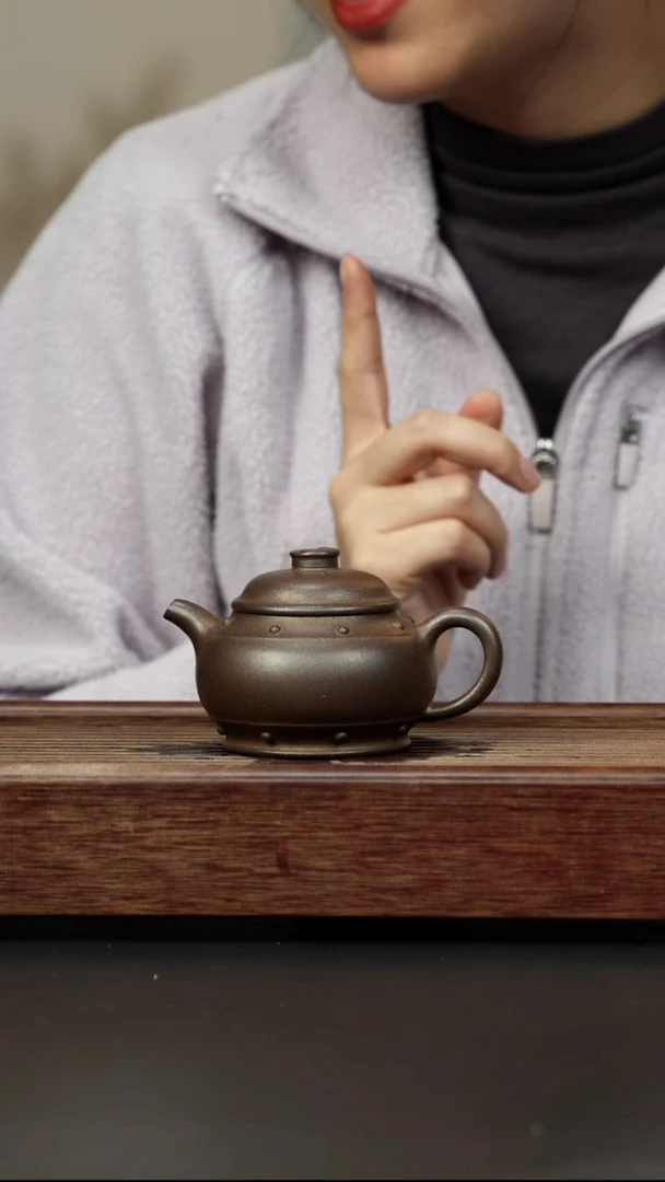 紫砂茶壶百年岩中泥 太极鼓