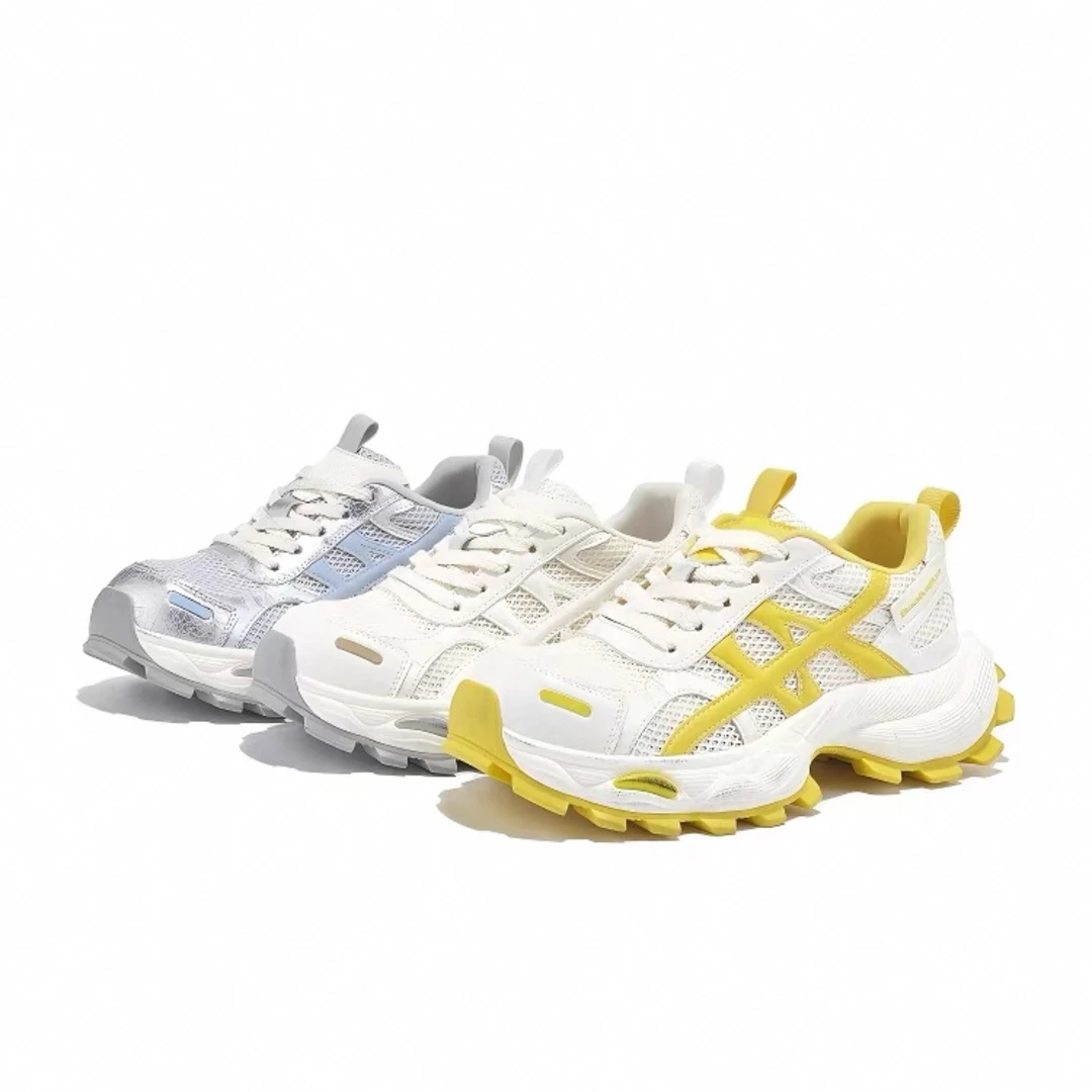 拼色老爹鞋女2025夏季新款网面透气厚底增高百搭休闲运动潮A395