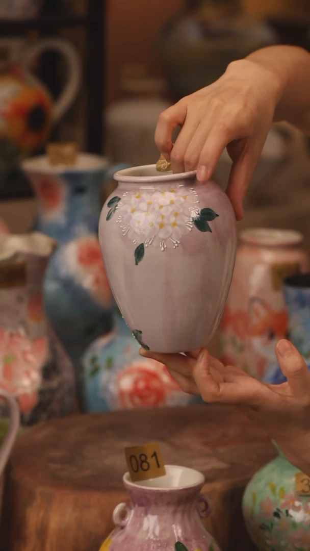 陶瓷172景德镇设计师手作花器摆件侘寂风