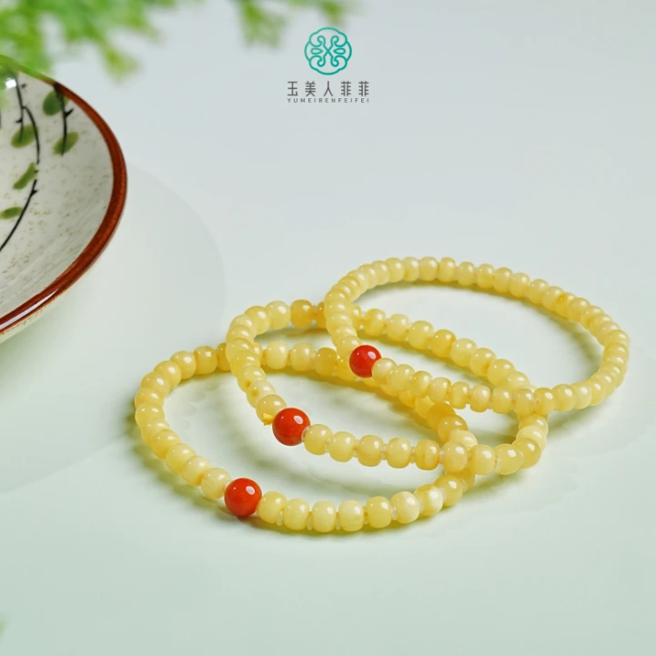 石惑珠宝~蜜蜡单圈手串约5mm/多样性发一
