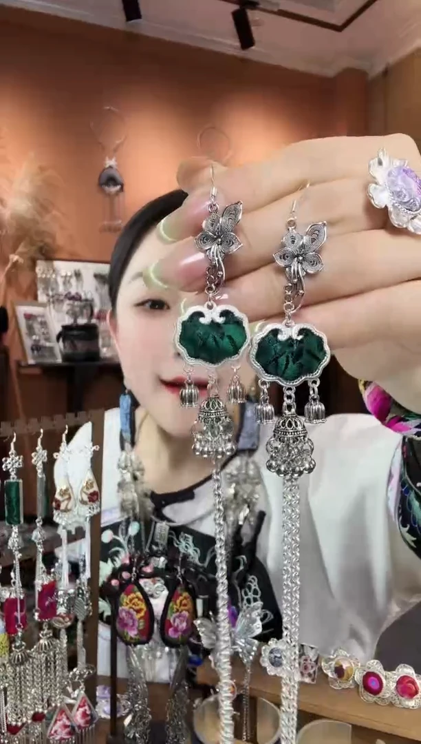 刺绣纯手工民族风耳环