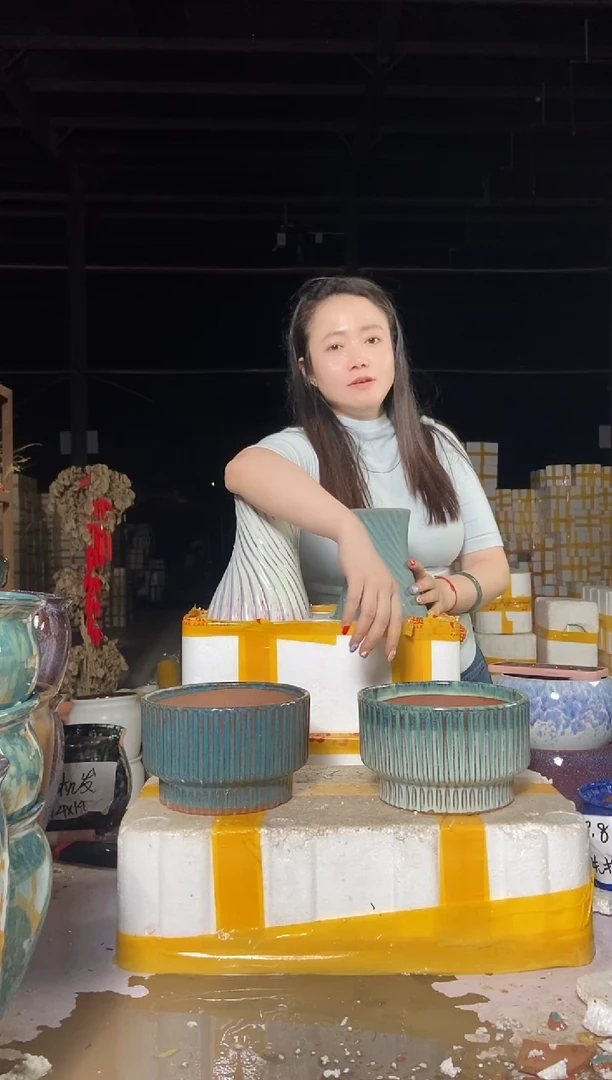 宜兴紫砂粗陶花盆18/12