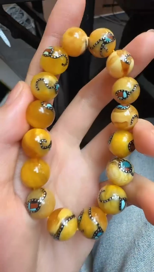 蜜蜡颈饰未镶嵌9855天然蜜蜡珠宝奇石全都保真