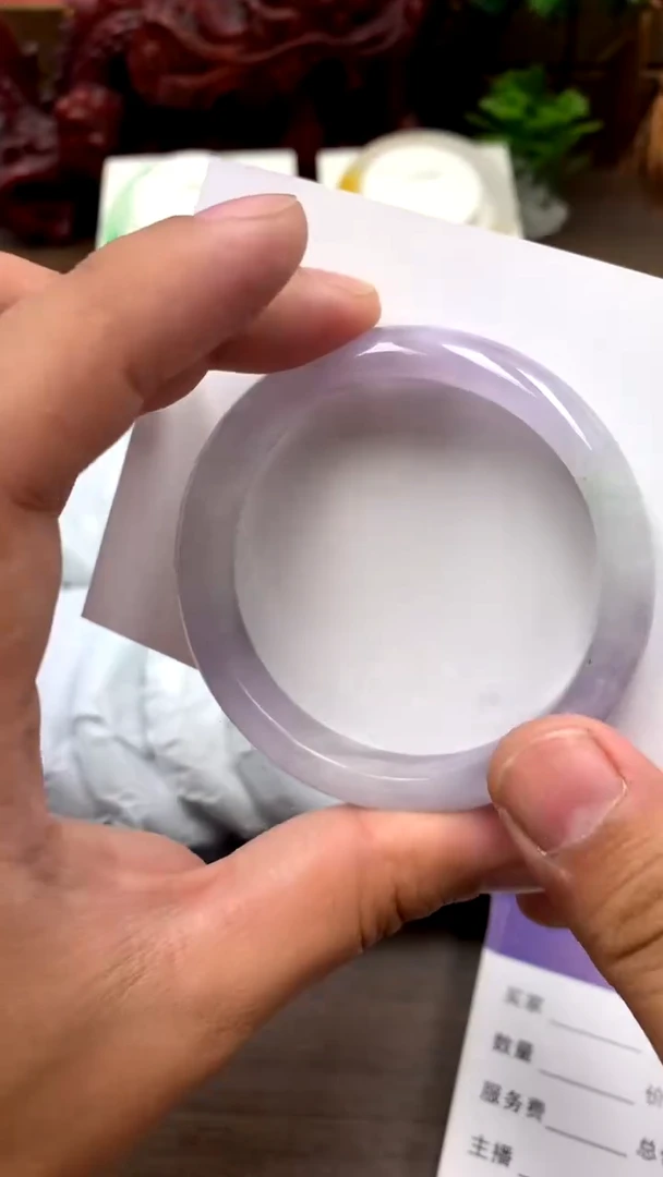 翡翠手镯未镶嵌大叶A10 冰透精美美人镯多样性发其一