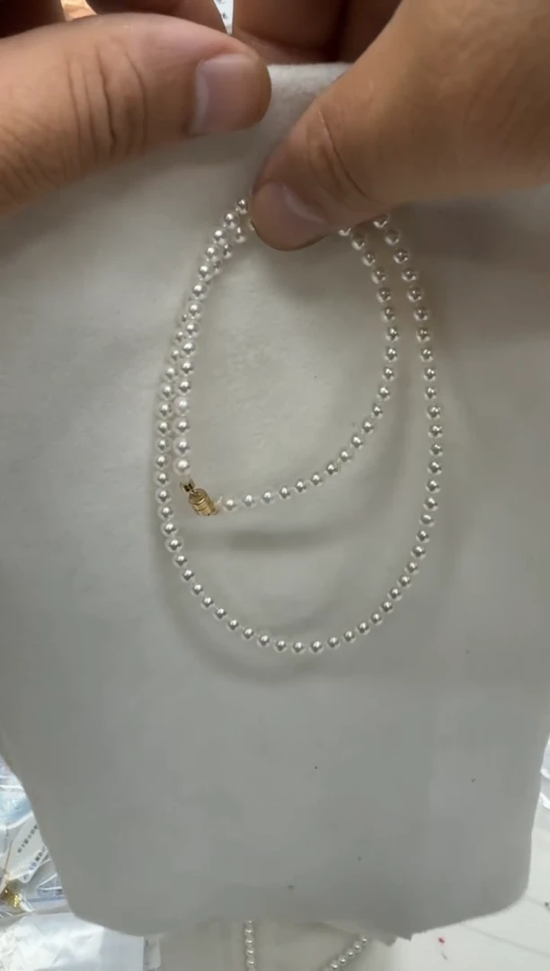 【闪购商品】淡水珍珠项链18K金镶嵌4-5mm