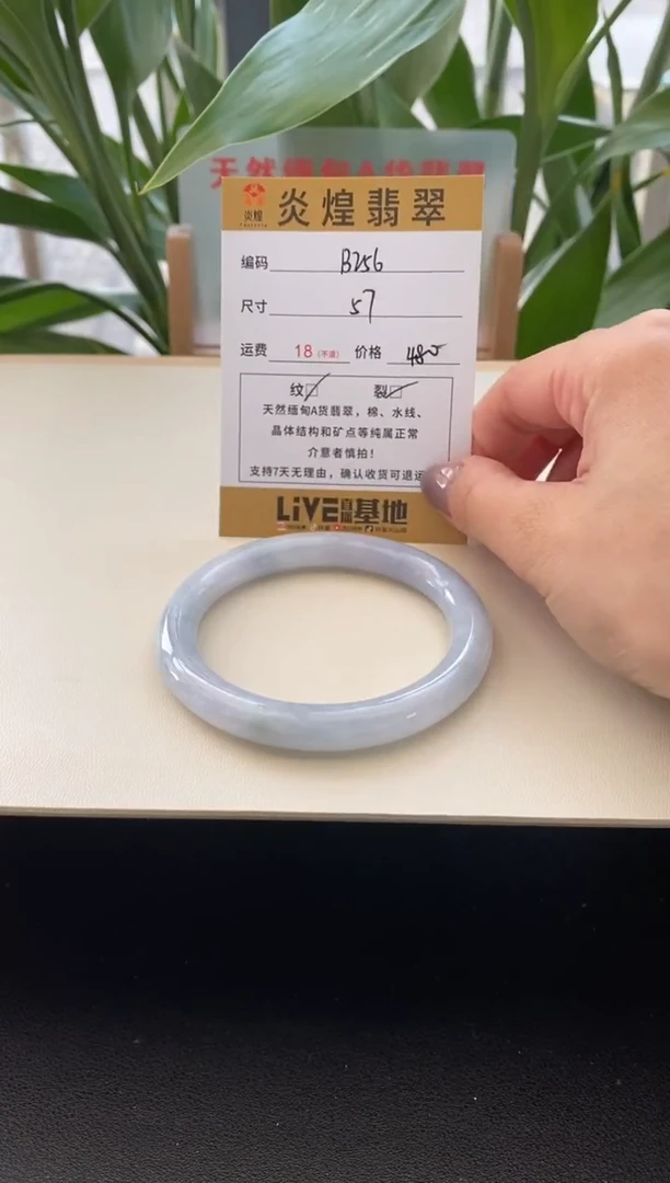 未镶嵌手镯翡翠圈口57.1编码B256