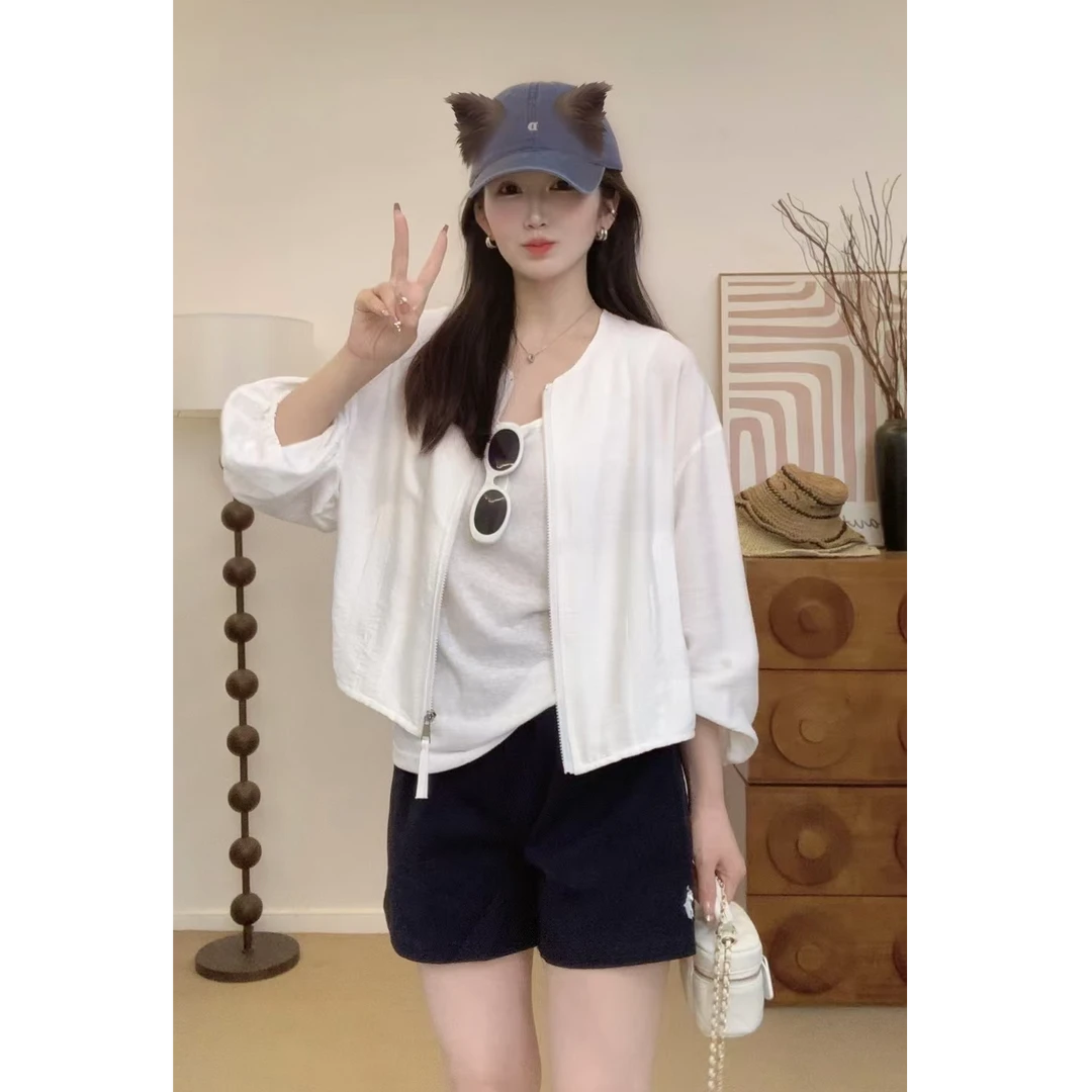 韩系夏新款轻薄凉快防晒服休闲宽松薄款外套