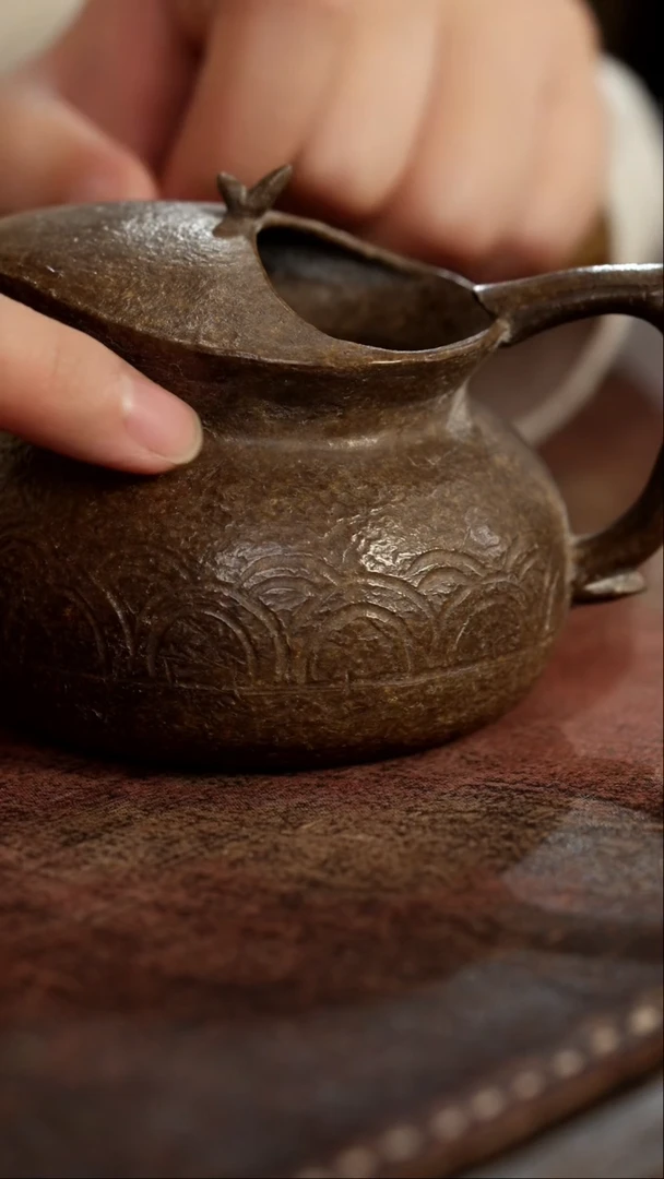 茶杯紫砂非遗茶器-波浪纹公道