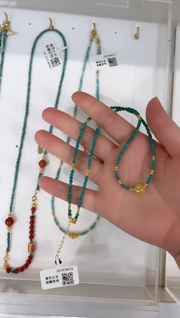 绿松石未镶嵌项链发货一件