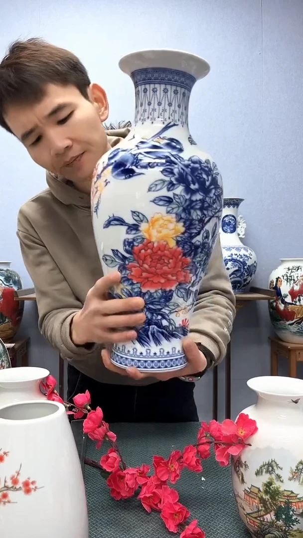 【闪购商品】瓷片景德镇粉彩花鸟陶瓷摆件