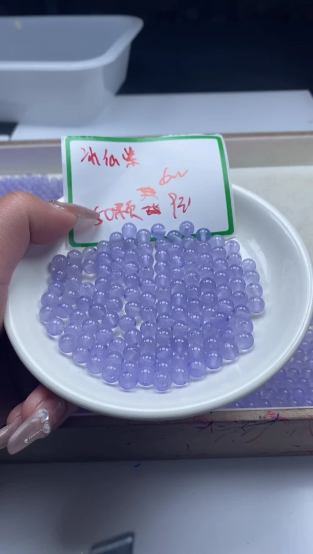 【闪购商品】玛瑙/玉髓颈饰未镶嵌w2161冰仙紫6mm*50颗