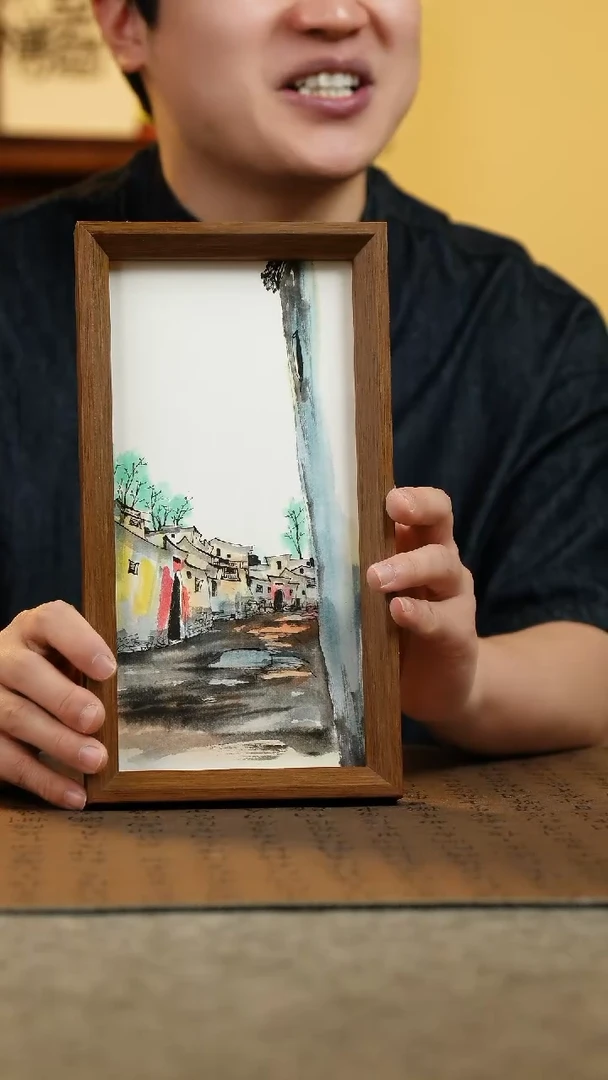 国画15*27.5纯手绘国风国画摆台