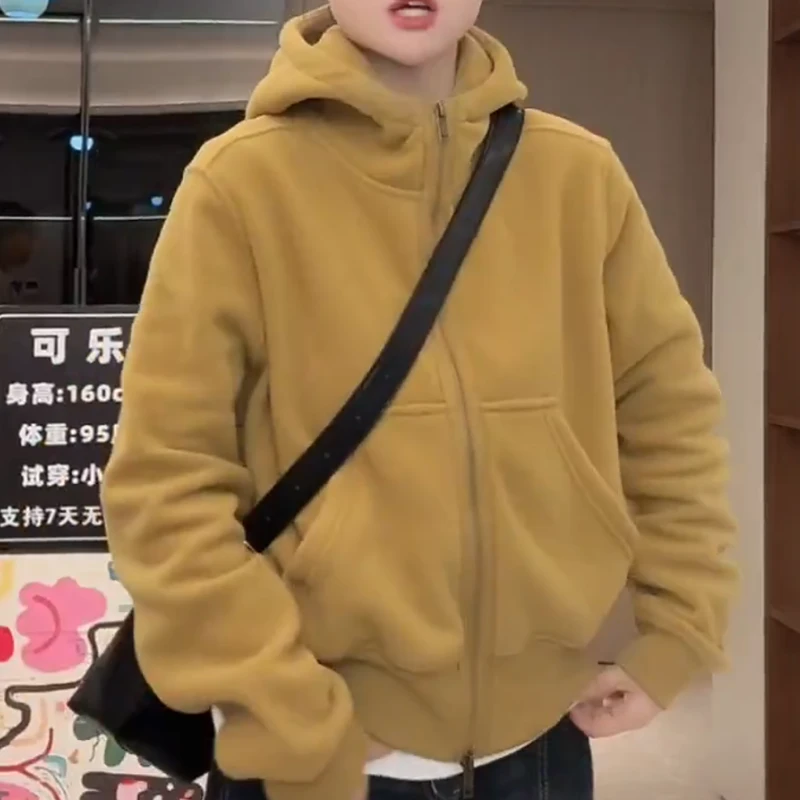 秋冬季新款双面摇粒外套连帽运动休闲女百搭卫衣LK2507723