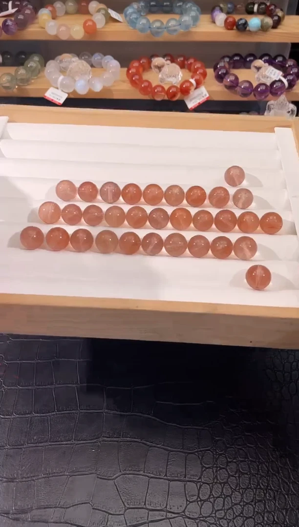 水晶手链未镶嵌豆沙兔毛单珠13mm多样性发一