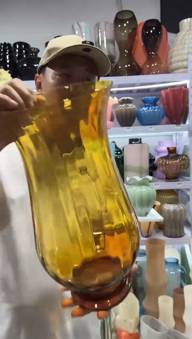 琉璃琥珀金大号高脚风灯花瓶