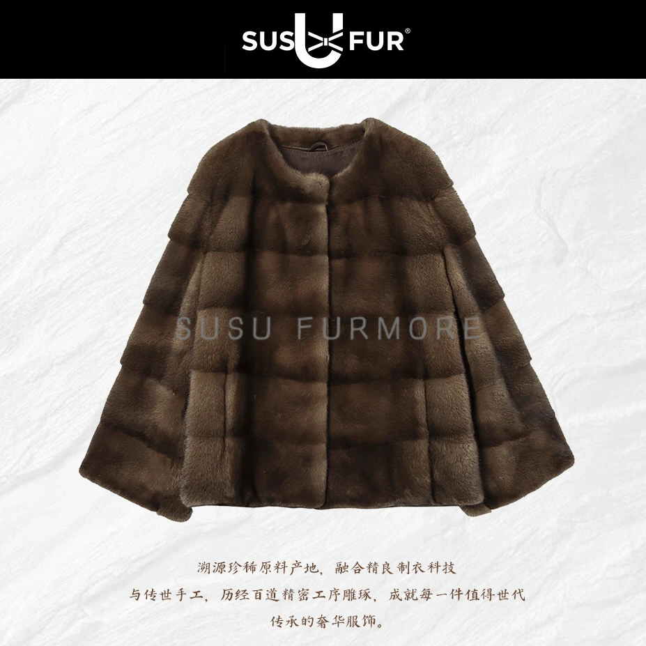 SUSU×FURMORE 新款丹麦进口水貂横刀款不宜撞衫品质皮草外套2515
