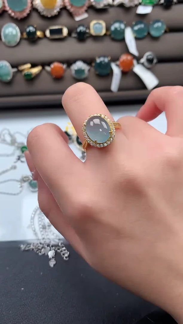 【闪购商品】翡翠戒指银S925镶嵌521412