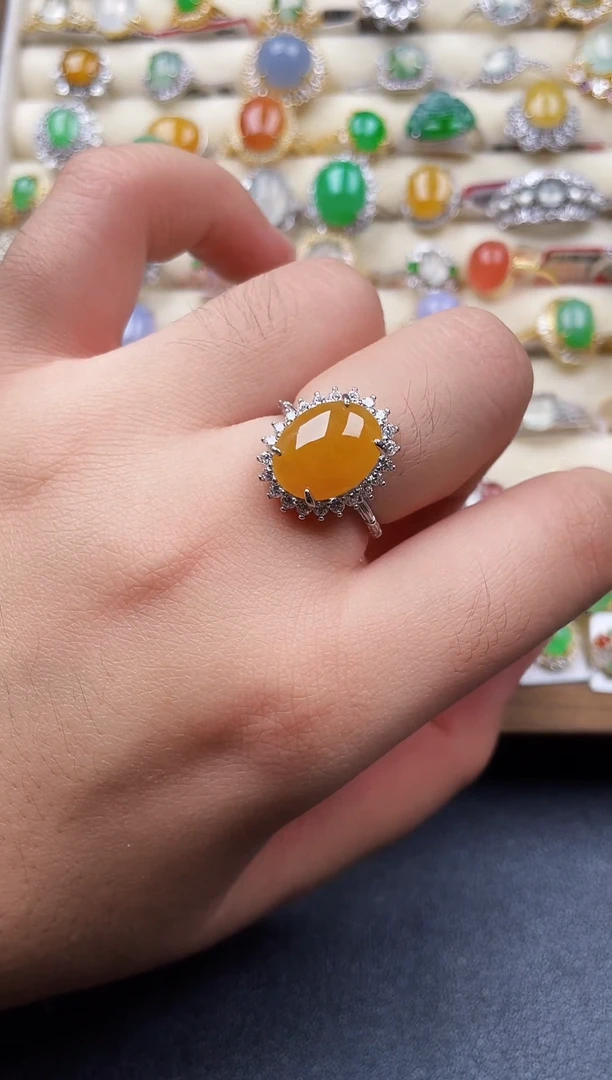 银S925镶嵌戒指翡翠65