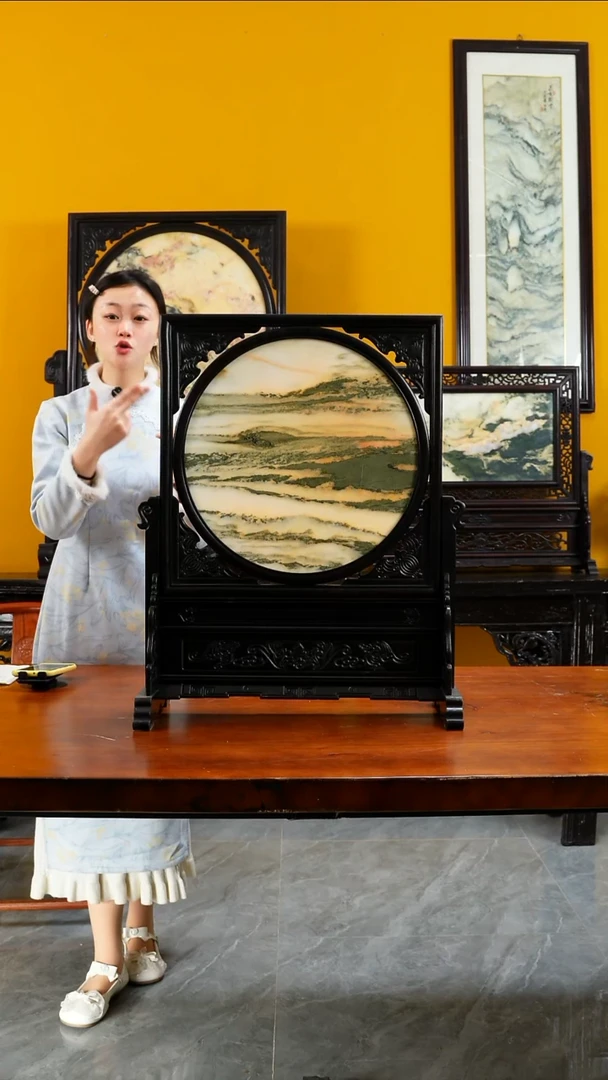 石材天然大理石画摆件