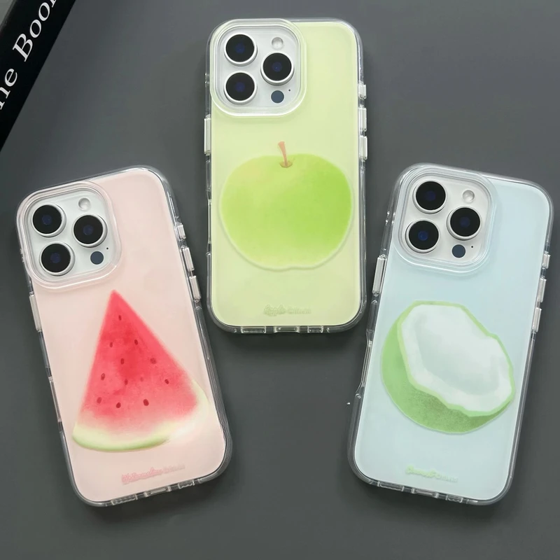 夏天西瓜水果高级感适用iPhone16promax手机壳苹果15气囊14防摔13