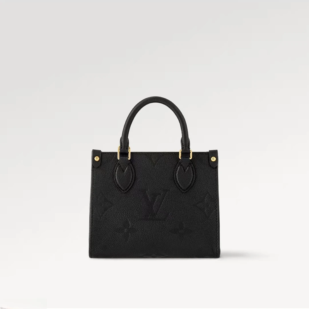 未使用 LouisVuitton/路易威登 LV 黑牛皮压纹onthego小号/通