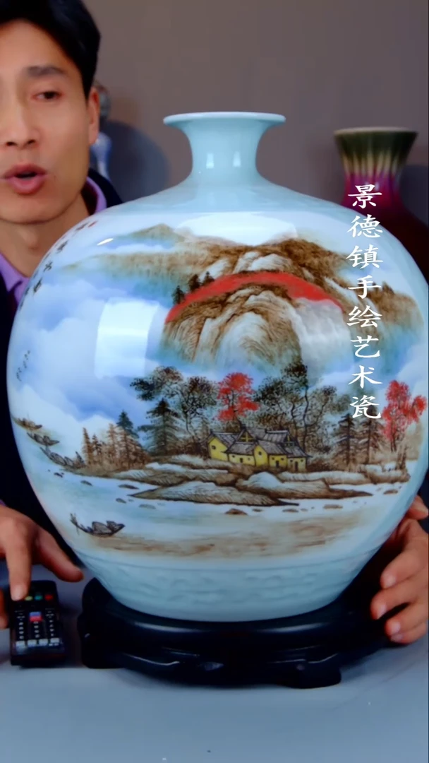 摆件陶瓷景德镇手工手绘陶瓷摆件56