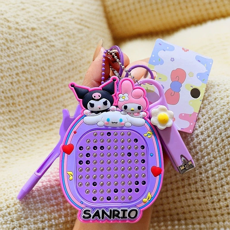 网红卡通美乐蒂KT猫解压磁力磁吸钢珠画板钥匙扣儿童玩具挂件挂饰