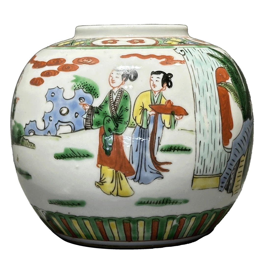 25201381y五彩人物故事纹罐