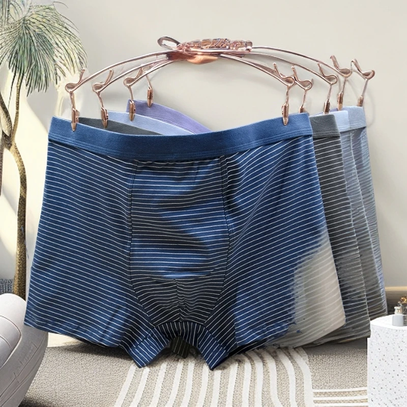 FANCBUDY高腰深裆男士内裤纯棉加肥加大码四角短裤宽松男生秋