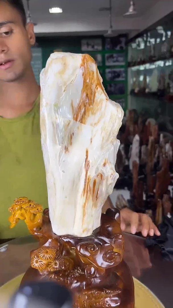 未镶嵌珠宝奇石硅化玉缅甸天然树化玉摆件