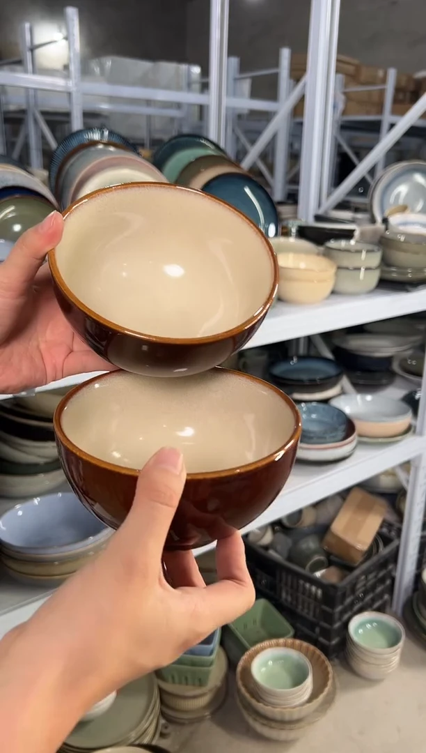 陶瓷外贸尾货瑕疵满20包邮X2米饭碗新品