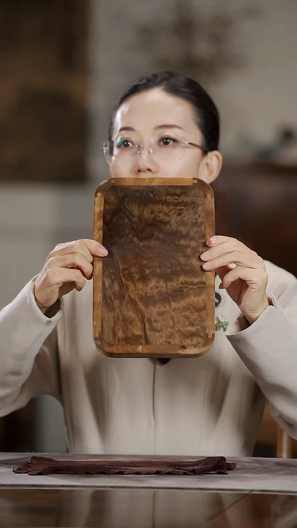 金丝楠689龙胆纹纹文承盘（预售10天发货