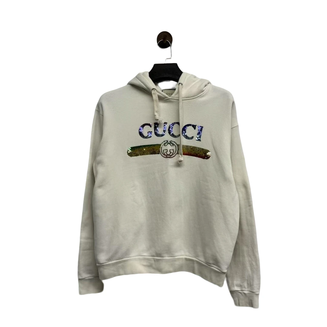 95新 GUCCI/古驰 亮片腰带logo帽衫/XS码